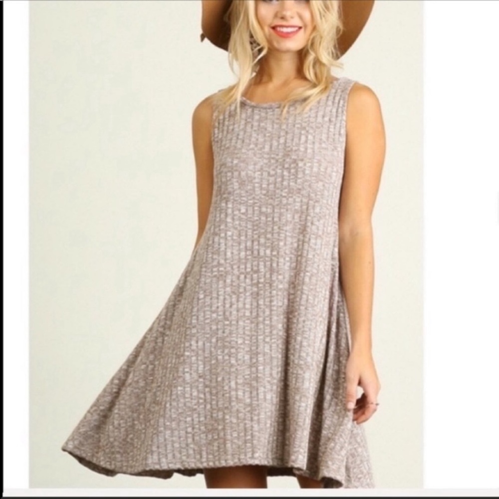 Umgee Mocha Casual Swing Dress